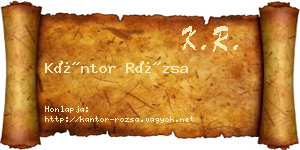 Kántor Rózsa névjegykártya