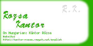 rozsa kantor business card